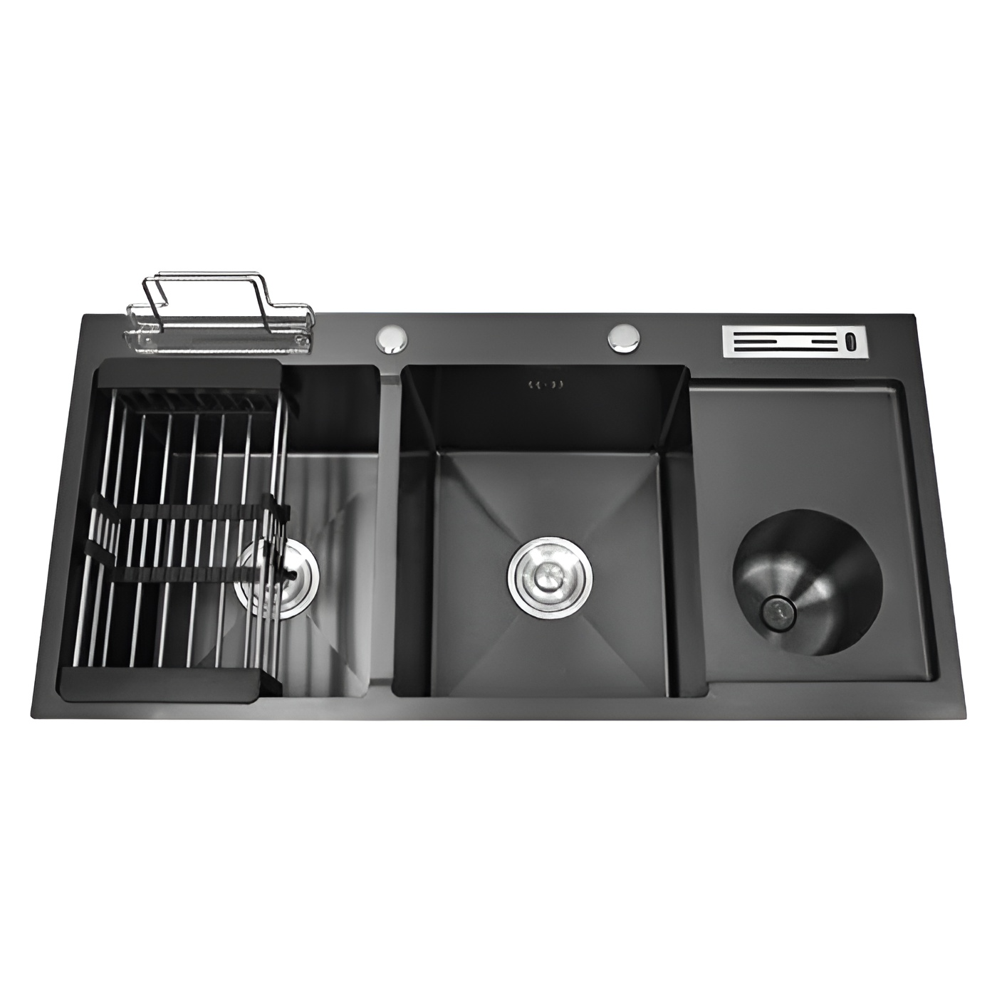 CHẬU INOX PHỦ NANO 2 HỘC 1 CÁNH 10048C