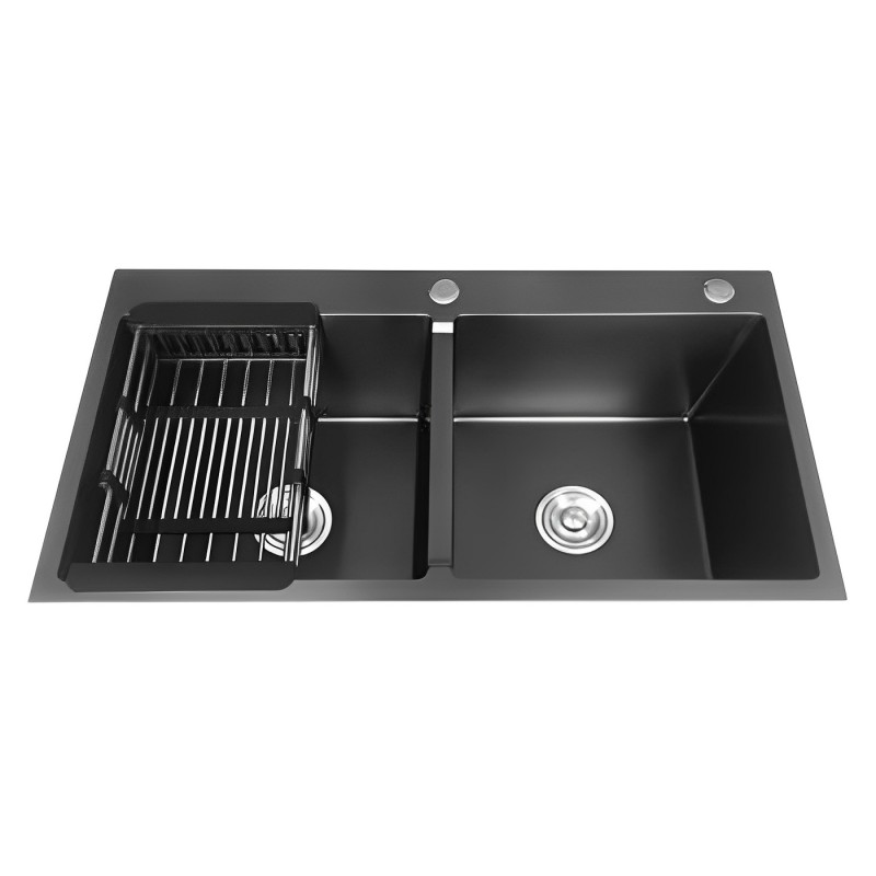 CHẬU INOX PHỦ NANO 2 HỘC 8245A