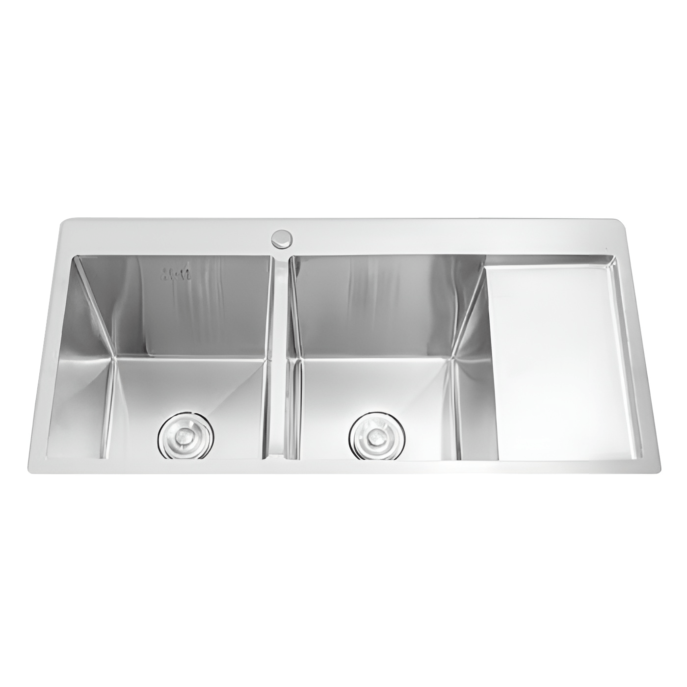 CHẬU INOX THỦ CÔNG 2 HỘC 1 CÁNH (CÁNH PHẢI)