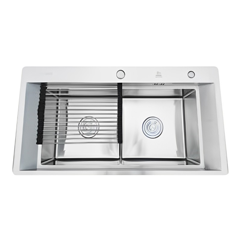 CHẬU INOX THỦ CÔNG 2 HỘC KÈM PHỤ KIỆN 8846A