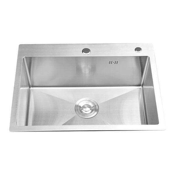 CHẬU INOX THỦ CÔNG MỘT HỘC TRƠN