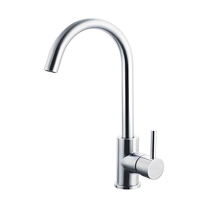 VÒI CHẬU INOX NÓNG LẠNH (VÒI CONG HÌNH TRÒN)