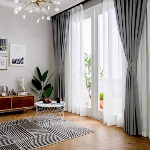 RÈM VẢI CỬA SỔ MÀU GHI – MÃ DM07