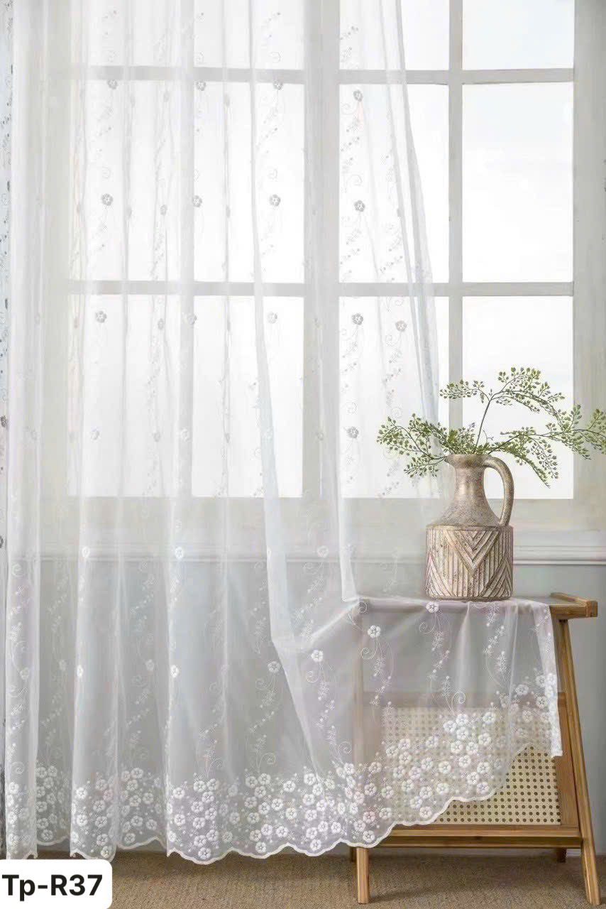 RÈM VẢI VOAN THÊU HOA NHÍ ĐẸP MÃ TP – R37 – TP – R38 – TP – R39